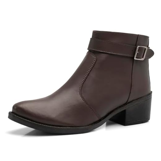 Bota Feminina Cano Baixo Lisa Épico Coturno Com Zíper Fivela Casual Conforto