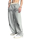 Gothic Streetwear Sweatpants with Cross Letter-Crafted with ultra-soft, breathable fabric for all-day comfort, these men's relaxed-fit sweatpants blend Y2K edge and gothic aesthetics. Features an adjustable drawstring waist, bold cross-letter graphic...