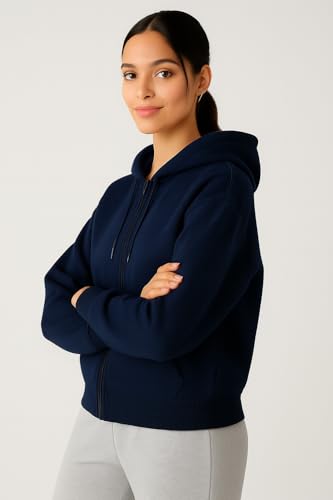 Image of ADBUCKS Women's Oversized Winter Jacket Sweatshirts Casual Drawstring Clothes Zip Up Hoodie with Front Pocket Ii Womens Hoodies Ii