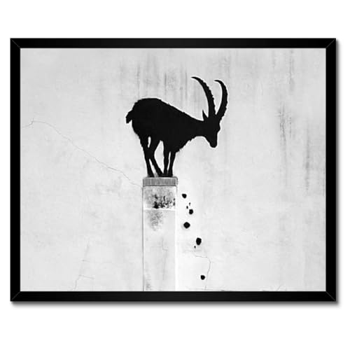 Banksy poster 50x40 cadre blanc décoration murale salon tableau street art