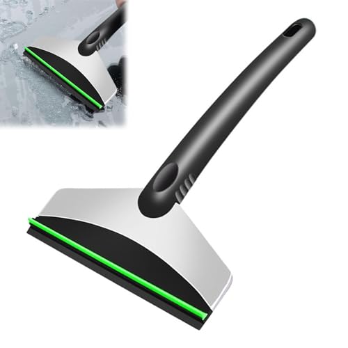 Cerioll Rasquetas De Hielo para Coche, Rascador De Hielo para Luna De Coche, En INOX Y ABS, con Goma para Arrastrar Agua, Agarre Suave Antideslizante, para Ventanas De Parabrisas De Automóviles