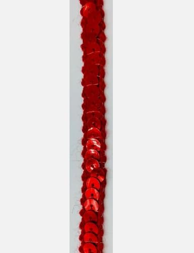 1 Pcs Red 3/8" Single Row Sequin Trim for Decorative 12 Yards - Rk8