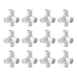 12 Stück langlebige Wasserrohrverbinder, Winkelstück, Eck und Seitenauslass T Stücke, passend für Möbel und Gartenkonstruktionen, Wasserrohr Armaturen