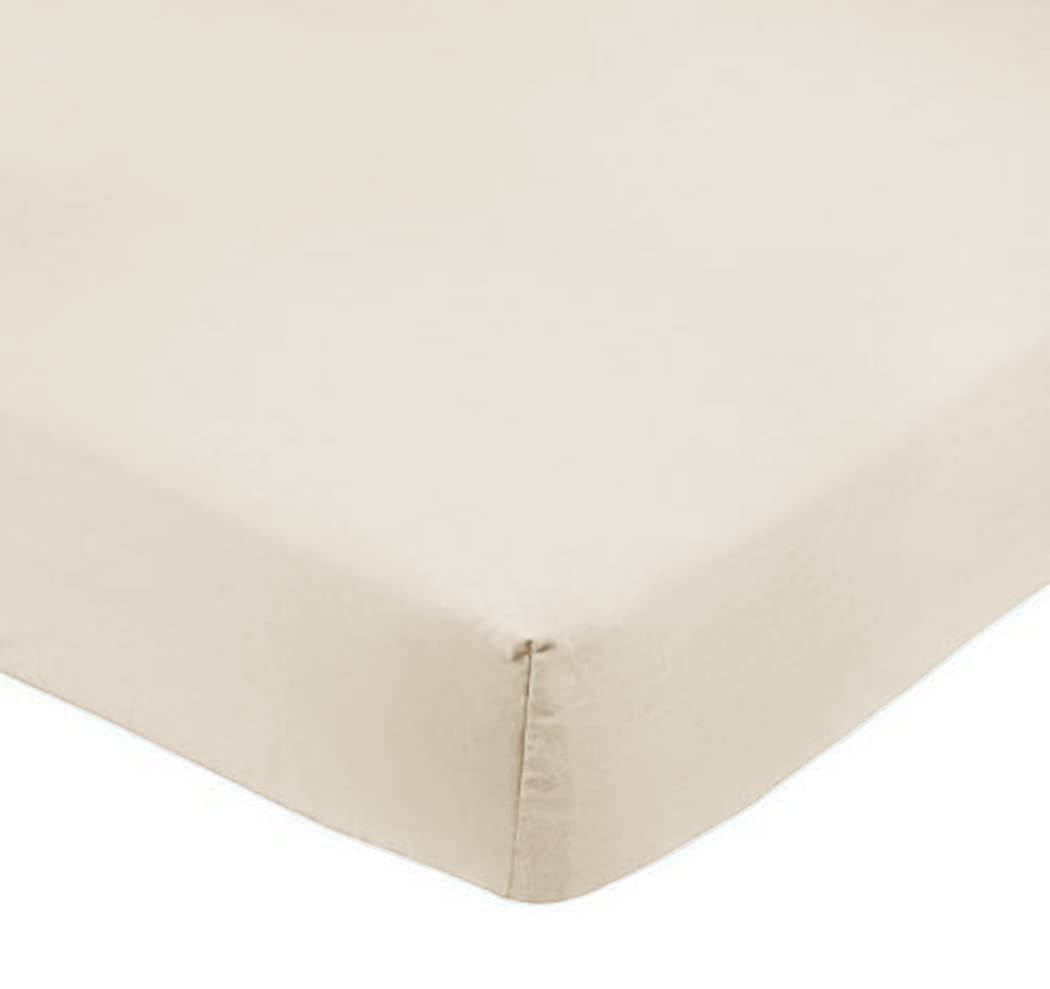 Amazon Basics Lenzuolo con Angoli Una Piazza e Mezza in Microfibra con altezza da 30cm, 150 x 200 cm, Beige