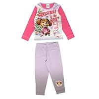 Paw Patrol, Girls 2 Piece Pyjamas Set Featuring Skye CHRISTMAS IS THE BEST!, Pink, Age 4-5 Years