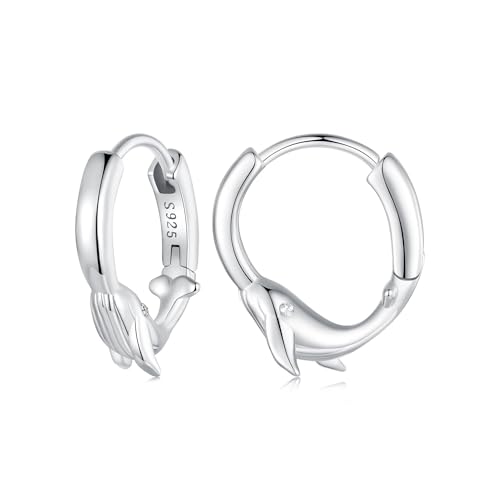 Boucles d'oreilles Animaux Mignons Baleine en argent pour célébrer la nature