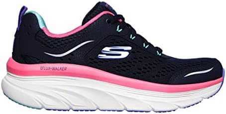 Skechers Women's D'Lux Walker Sneaker, NVMT=Navy Multi, 8 | Image 1