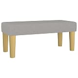 Banco de tela gris claro, acolchado, 70 x 30 x 30 cm, baúl multifuncional con...