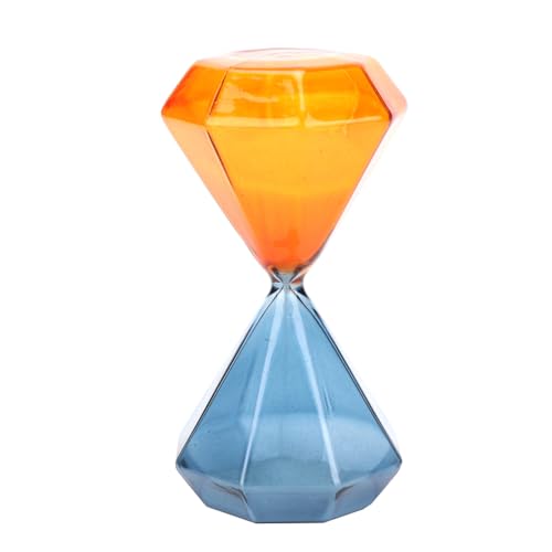 MEEVINWH Reloj de arena de 5 minutos, construcción de vidrio duradero, forma innovadora de diamante para la gestión del tiempo, decoración de la oficina en casa, accesorio de juego de mesa,