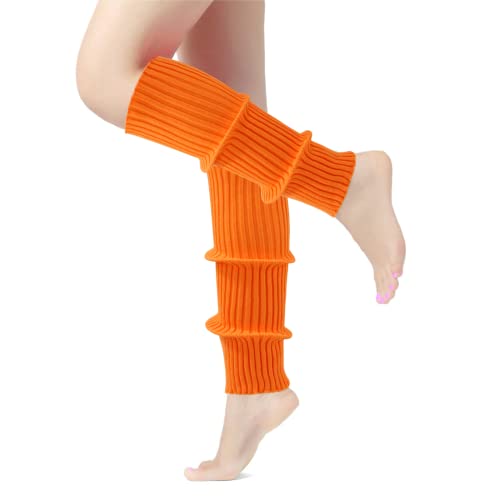 Image of ONUPGO Leg Warmers for Women 80s Party Accessories 80s Neon Knit Ribbed Leg Warmers Girls Junior Winter Leg Warmers Socks