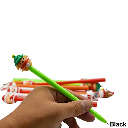 Maydahui 12 bolígrafos gel navideños negros miniatura 4