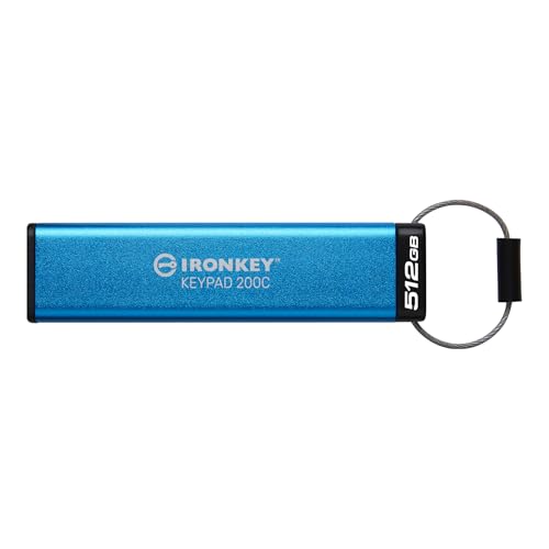 Image of Kingston Ironkey Keypad 200 USB-C 512GB Encrypted Flash Drive | OS Independent | FIPS 140-3 Level 3 | XTS-AES 256-bit | BadUSB and Brute Force Protection | Multi-Pin Option | IKKP200C /512GB