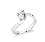 GV GIOIELLI DI VALENZA Solitario griffe a 4 punte in oro bianco 18k con Diamante 0,70 ct.