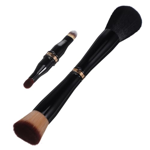 LIFKOME Travel Makeup Brush Set 4 in 1 Double-sided Face Brush Angled Concealer Blush Compact Versatile