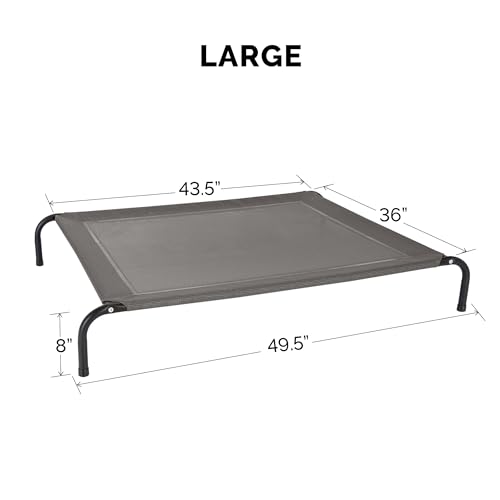 Image of FurHaven Elevated Pet Cots - Cooling & Breathable Nylon Mesh Hammock for Large Dogs /Easy-to-Assemble / / Durable and Reinforced /Perfect for Rest & Relaxation Outdoors - Graphite Gray, Large