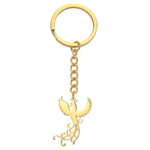 EUEAVAN Porte-clés Phoenix Oiseau phénix renaissant de ses cendres Bijoux animaux mythologiques Cadeau pour un nouveau départ Accessoires pour sac à main...