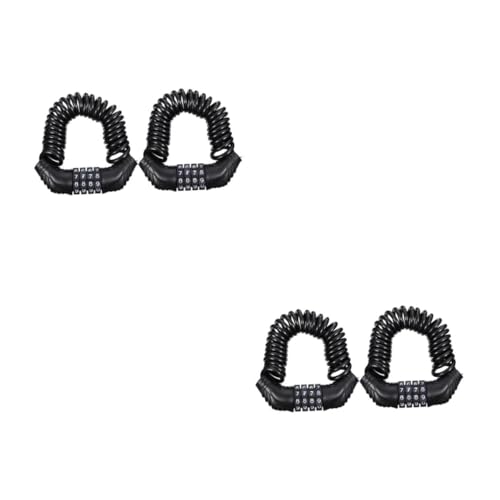Mikikit 2sets Durable Steel Wire Motorcycle Cable Lock Weatherproof Resistance 4- Password 2pcs*2