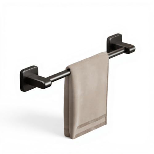 Image of Towel Rack | Hole-Free Wall-Mounted Single Pole Towel Bar | Space Aluminum Construction | Bathroom and Toilet Storage | Spacious Bathroom Wall Mounting | 10kg Load Capacity