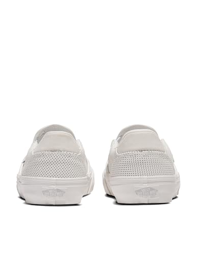 Vans Vans Women's Asher Deluxe Slip-On Shoe | Comfortable Sneakers for Fashion, Walking & Everyday Wear, Mono Perforated Blanc De Blanc, 9.5