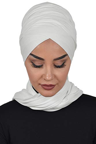 Aisha's Design Jersey Shawl for Women 95% Cotton Head Wrap Instant Modesty Turban Cap Bonnet