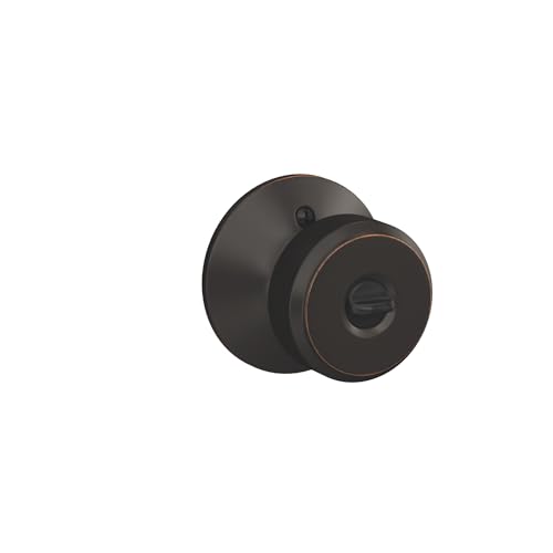 Image of SCHLAGE F51A BWE 716 Bowery Knob Keyed Entry Lock, Aged Bronze