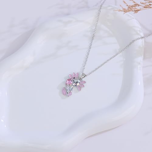 Image of Axolotl Gifts for Axolotl Lovers Birthday Gift Axolotl Necklace Bracelet Kawaii Jewelry for Who Loved Axolotl Easter Basket Stuffers
