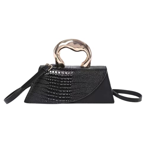 Image of Women Vegan Leather Evening Handbag Crocodile Pattern Handle Clutch Purse Cross Body Envelope Bag