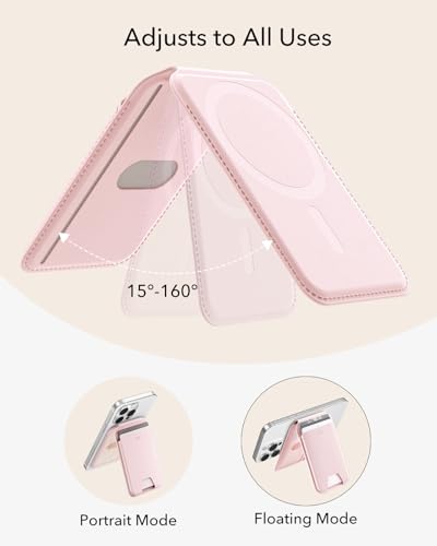 Image of ESR Aura for MagSafe Wallet with Adjustable Stand, RFID Blocking, 5 Card Holder for Phone Case, Slim Magnetic Wallet for iPhone 17e /17 /16 /15 /14 /13 /12 Series, Not for 13 /12 Mini, Bubblegum Pink