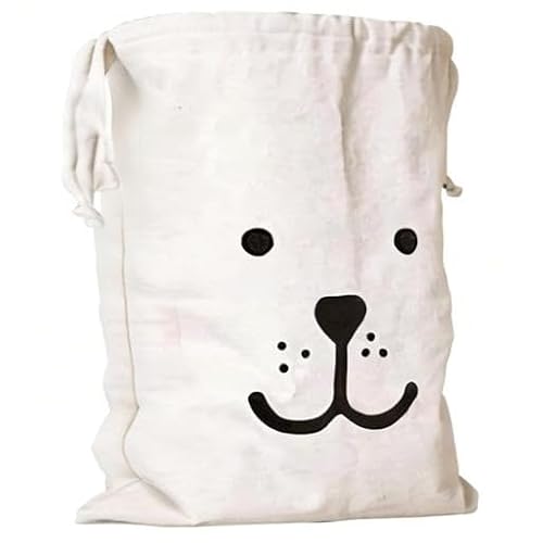 Canvas Drawstring Laundry Bags Washable Large 60 x 48CM Drawstring Cotton Bag Toys Storage Travel Stuff Bags for Clothes Sleep & Smile Bear - Image 8