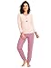 o-day Vanuè Pigiama Donna Cotone Leggero 100% - Ideale per Primavera e Mezze Stagioni - Completo di Maglia con Bottoni e Pantalone Comodo (IT, Testo, L, Regular, Regular, Modello 2)