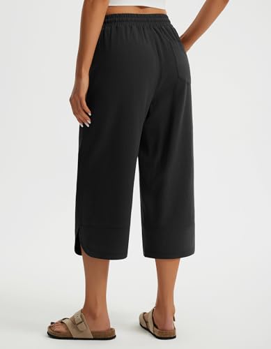 Libin Capri Linen Pants for Women Wide Leg Casual Summer Palazzo Pants High Waisted Beach Tousers with Pockets2