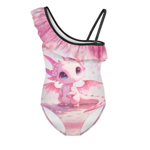 Girls Summer Swimsuit Off Shoulder Swimwear One-Piece Swim Suit Beachwear Pool Outfits Bathing Suit