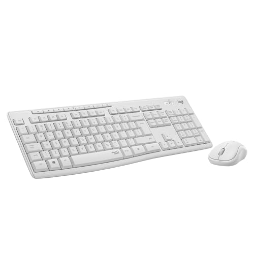 Logitech MK295 Combo de Ratón y Teclado Inalámbricos, Disposición QWERTY US Internacional, Blanco