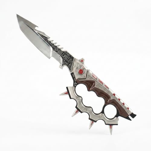 Pexylun Delta Force Adage Replica 11 Zinc Alloy Game Knife Model with Display Stand Safe Unedged Collectible for Desk Decor Cosplay Prop & Gamer Gift