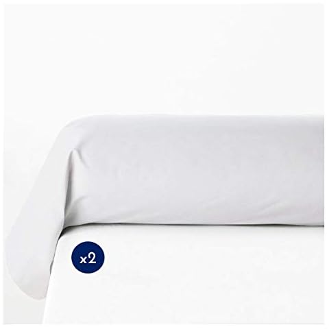 Home Passion 2-er Pack Kissenhüllen-Nackenrolle 85 x 185 cm, 57 Fäden 100% Baumwolle Weiß 185 x 85 x cm Cover