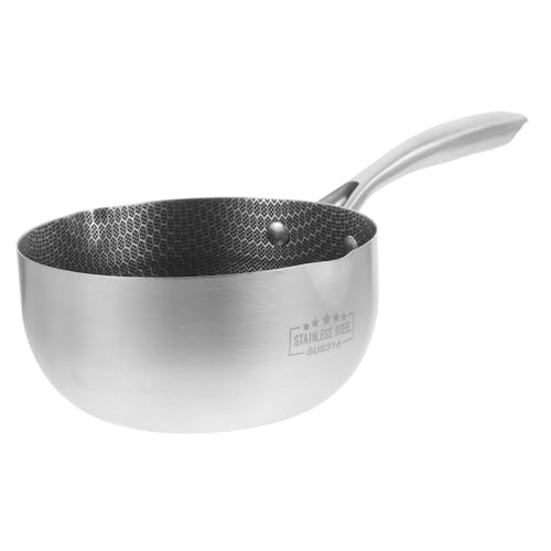 DECORNIJIA Sartén de Acero Inoxidable con Base de Panal Antiadherente Ligera y Ergonómica para Cocina Diaria Inducción Tipo de Fuegos para Huevos y Filetes