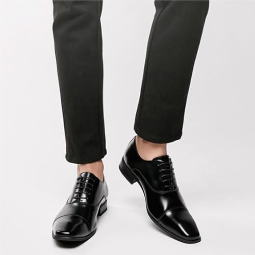 Men's Lace Up Three Panel Dress Shoes Japanese Inspired Business Formal Genuine Leather Footwear3