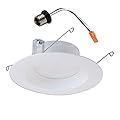 Halo 5-inch and 6-inch LED Retrofit Baffle Downlight, 3000K Soft White Recessed Lighting