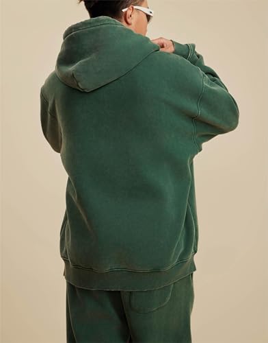 Mens Oversized Hoodies Pullover Vintage Sweatshirt Acid Wash Heavyweight Plush Cotton Baggy Streetwear Top Athletic3
