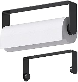 Mbillion Kitchen Roll Holder Under Cabinet Self-Adhesive Paper Towel Holder for Kitchen Accessories SUS304 Stainless Steel Black
