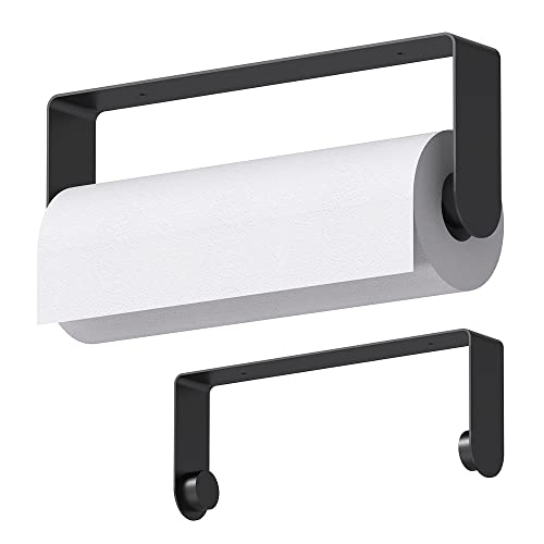 Mbillion Paper Towels Holder Under Cabinet Wall Mount And Self-Adhesive Paper Towel Rack For Kitchen Premium Grade Sus304 Stainless Steel Black #TOP26