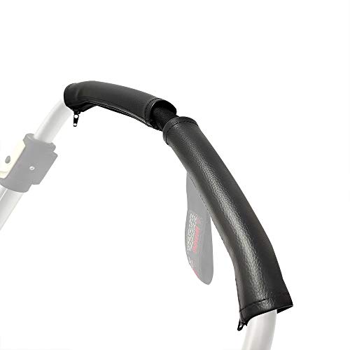 Babytravle Stroller Armrest PU Cover Fit for Bugaboo Bee Bee3 Bee5 Handle Sleeve Cover with Zipped (Black),Large