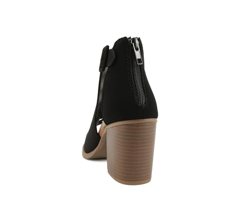 Image of Soda Aran ~ Women Open Toe Crisscross Straps Back Zipper High Heel Fashion Sandal with Adjustable Ankle Strap