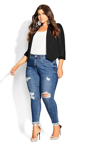 City Chic Women's Plus Size Cropped Blazer Jacket2