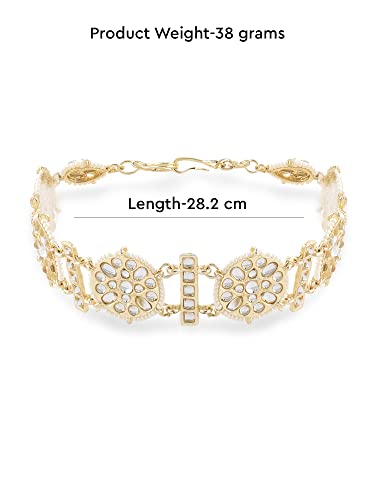 Image of Zaveri Pearls Gold Tone Kundan Bridal Head Chain For Women-ZPFK14617