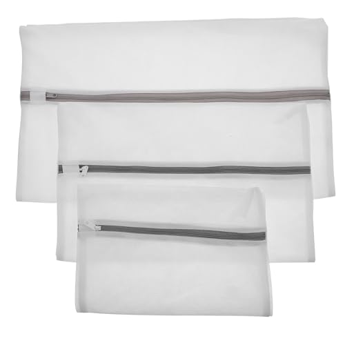 TOYANDONA Juego de 3 Bolsas para Lavar Ropa Interior y Prendas Delicadas Bolsas Protectoras de Malla Cremallera Tamaños 30X40 CM 40X50 CM y 50X60 CM Resistentes y Multifuncionales para