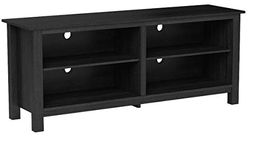 Rockpoint Plymouth Wood TV Stand Storage Console, 58", Midnight Black - Thumbnail 2