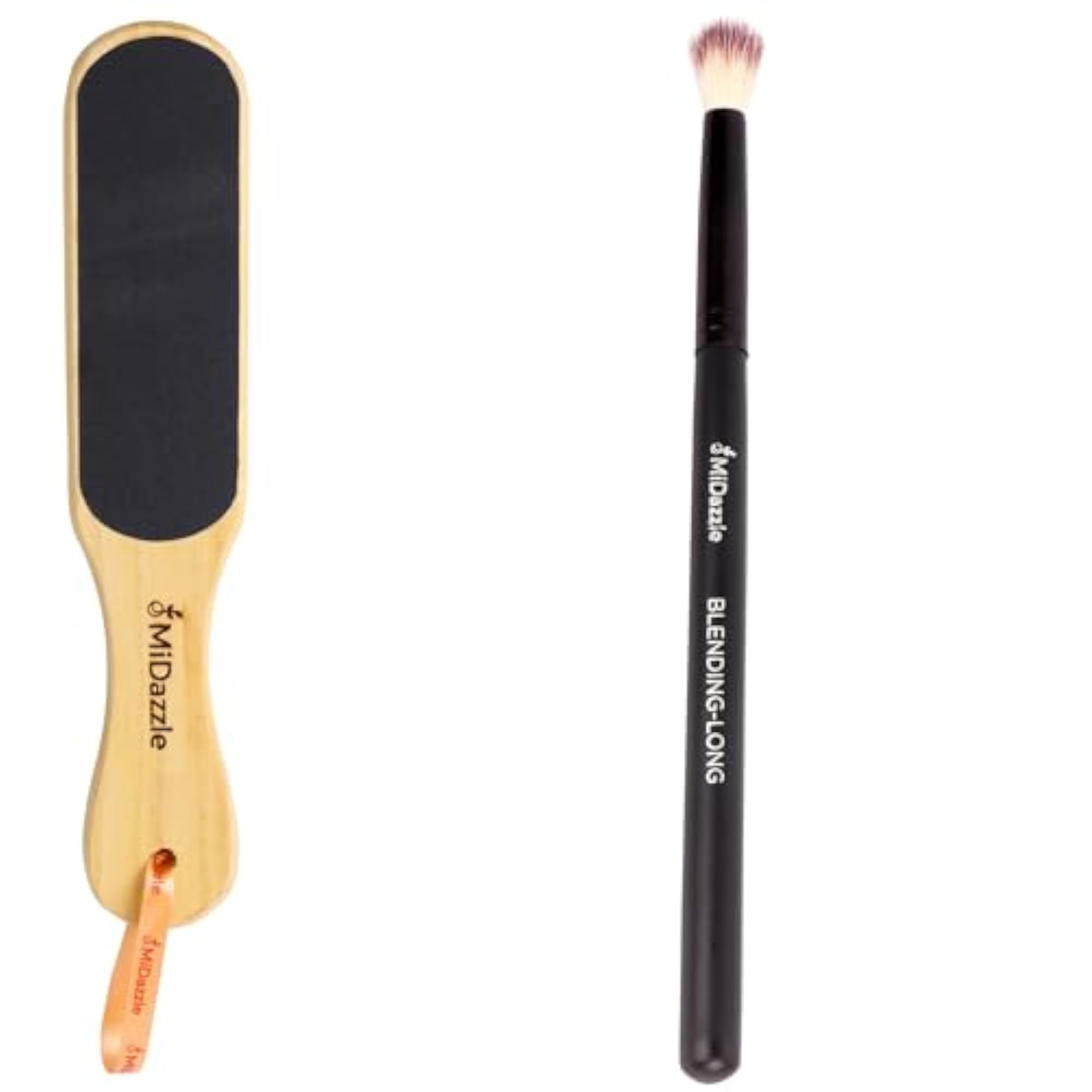 Wooden Foot Scrubber and Makeup Blending Brush Set