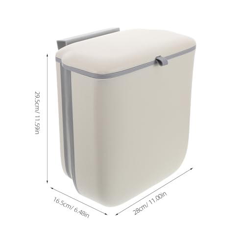 Caneca de basura plegable para cocina con tapa amarilla clara miniatura 2