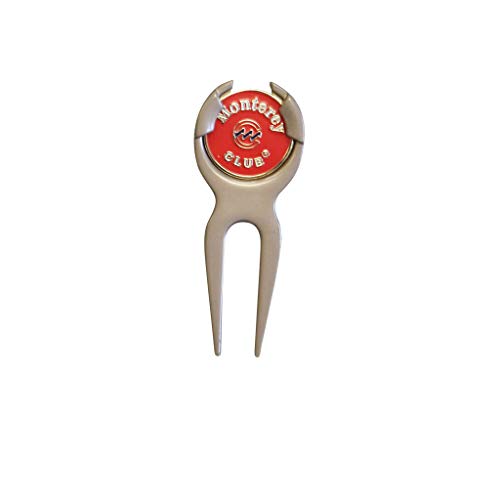 Monterey Club Divot Tool Ball Marker Stainless Steel #DV02 (Red, Size:UNI)